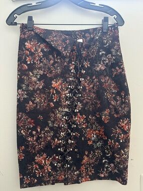 NWT IRO Floral Corset Midi Skirt